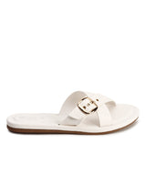 Cross Flat Slip-Ons with Buckle