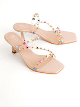 Delco Crystal Charm Heels