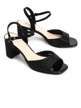 Delco Sparkle Glam Block Heel Sandals