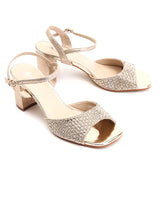 Delco Sparkle Glam Block Heel Sandals