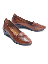 Delco Wedge Heel Leather Belly