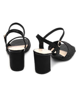 Delco Sparkle Glam Block Heel Sandals