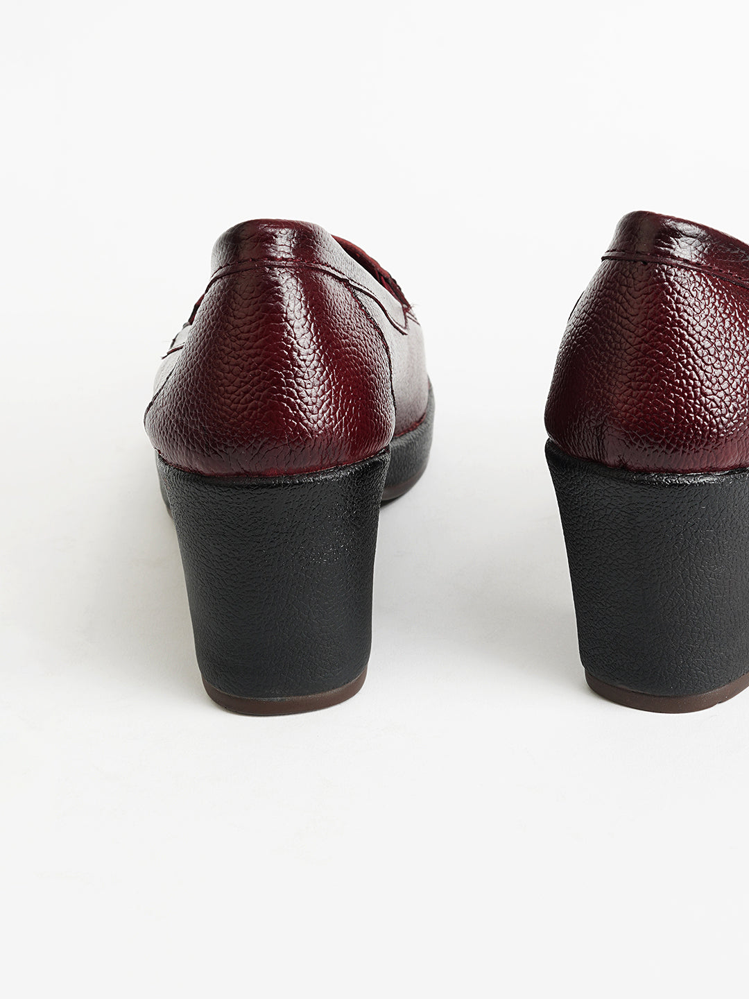 Delco Chic Leather Block Heel Bellies