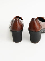 Delco Chic Leather Block Heel Bellies