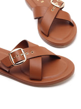 Cross Flat Slip-Ons with Buckle