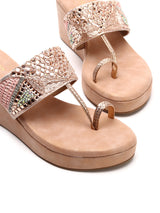 Elegant Beaded Platform Chappals