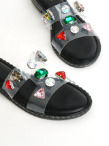 Delco Transparent Stone Slip-Ons