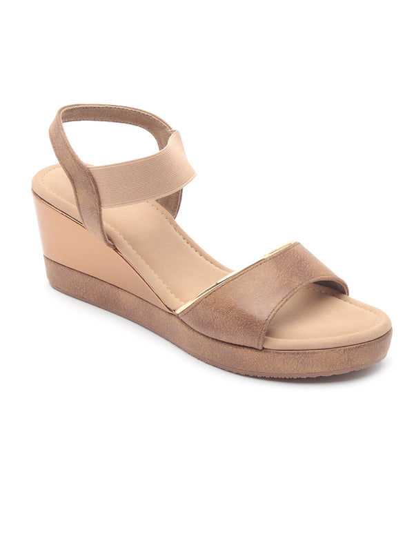Delco Synthetic Strappy wedge heels Sandals