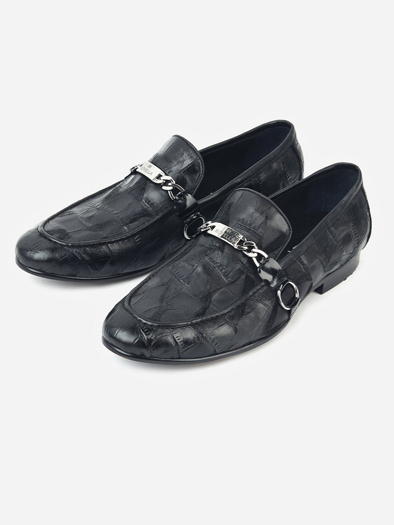 Delco Noir Bold Buckleup Moccasins