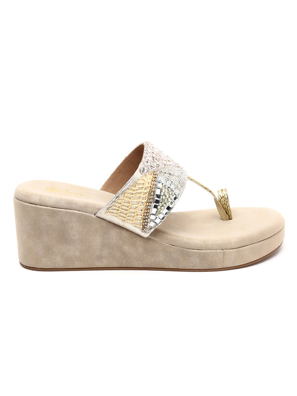 Elegant Beaded Platform Chappals