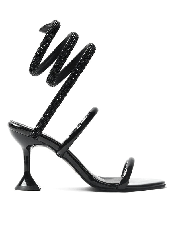 Delco Ladies' Black Sandal for Party Glamour