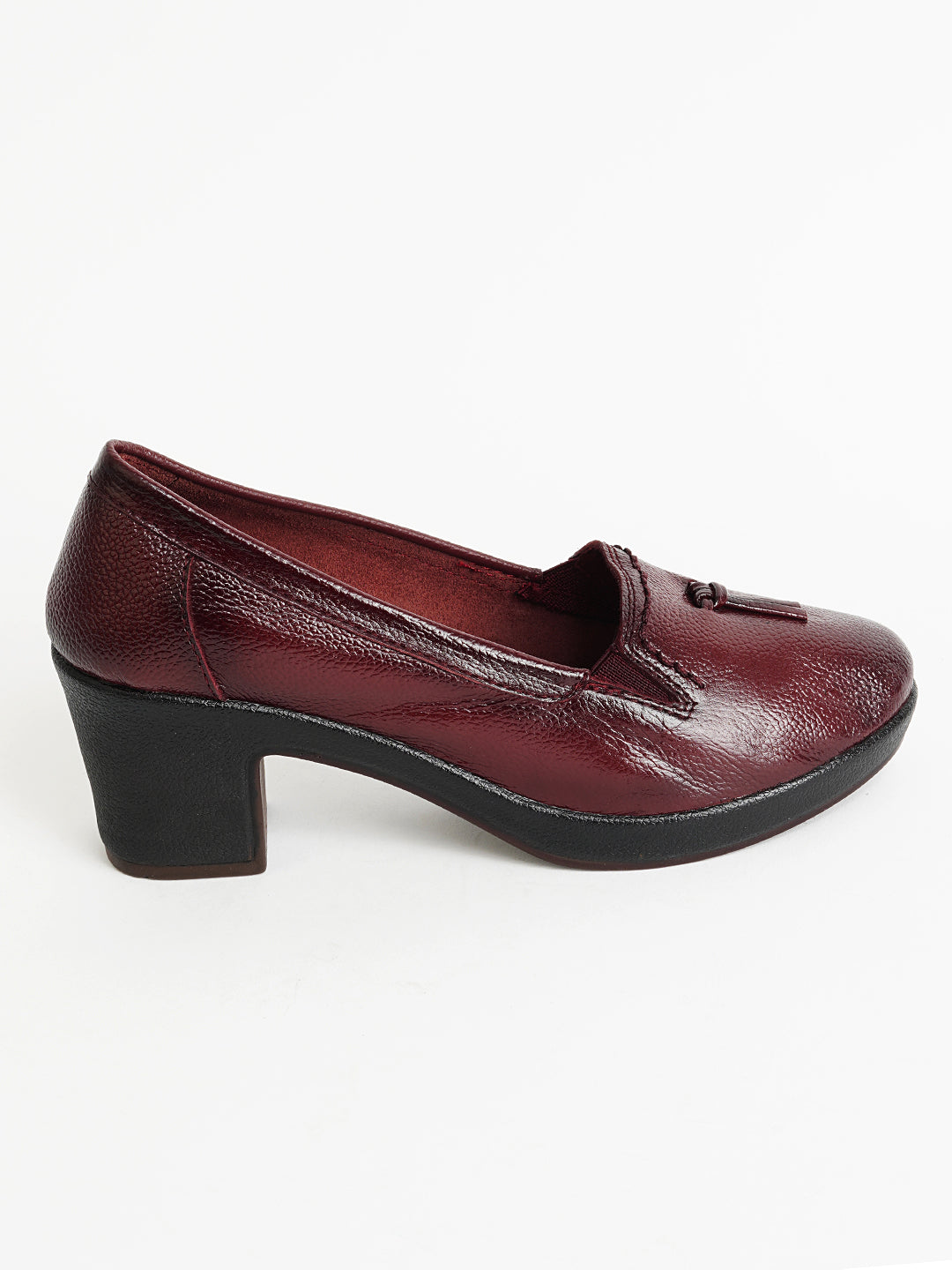 Delco Chic Leather Block Heel Bellies