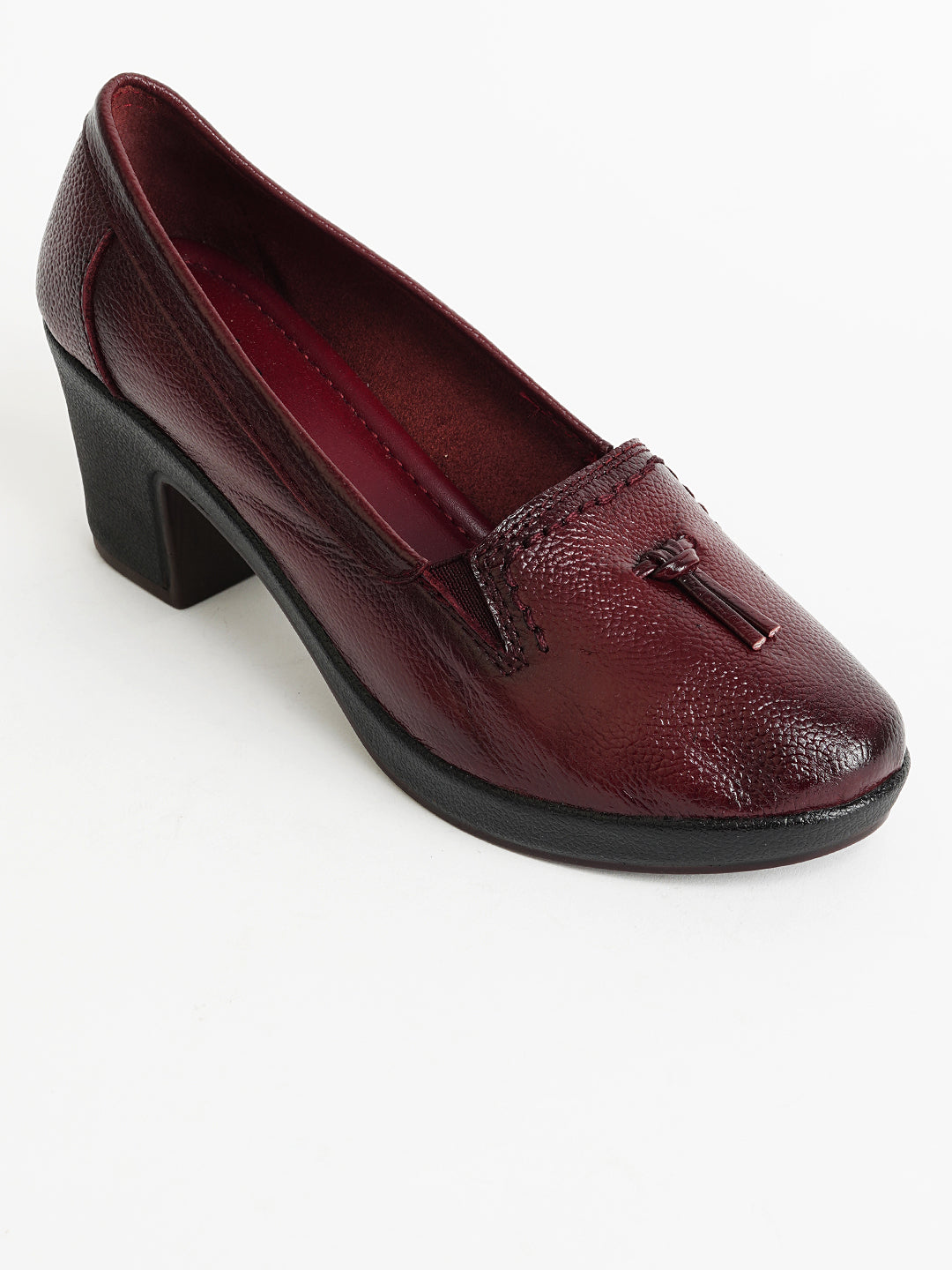Delco Chic Leather Block Heel Bellies