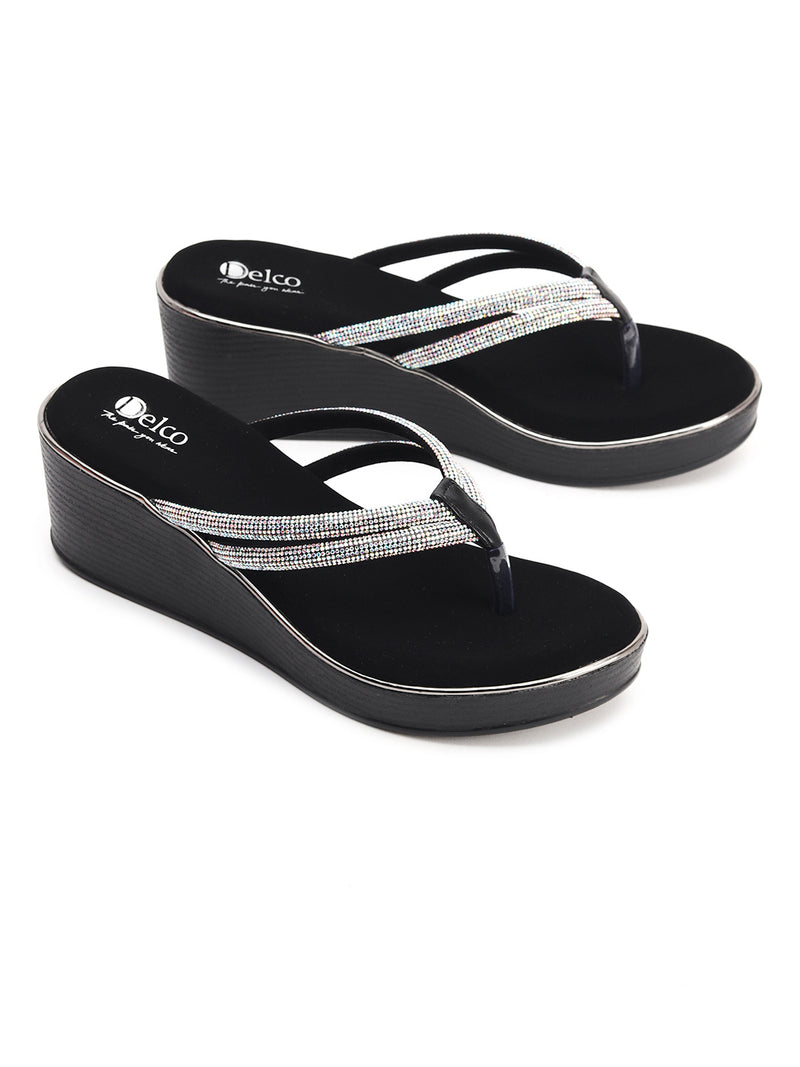 Elegant Synthetic Stone Platform Chappals