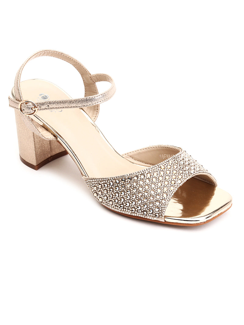 Delco Sparkle Glam Block Heel Sandals