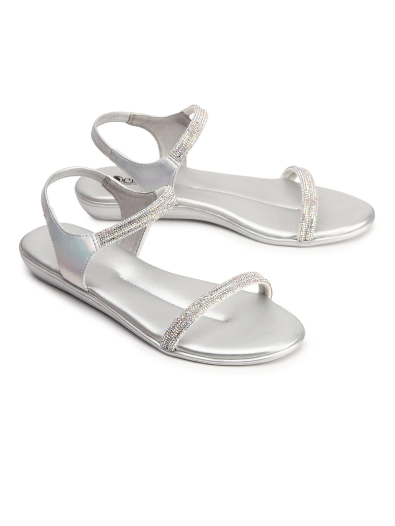 Sparkling Flat Evening Sandals