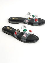 Delco  Transparent Stone Slip-Ons