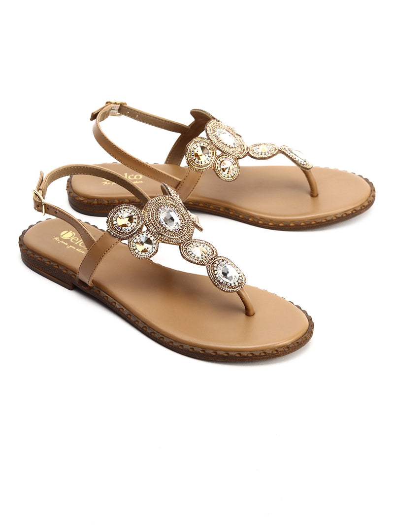 Elegant Evening Sandals with Synthetic Stones