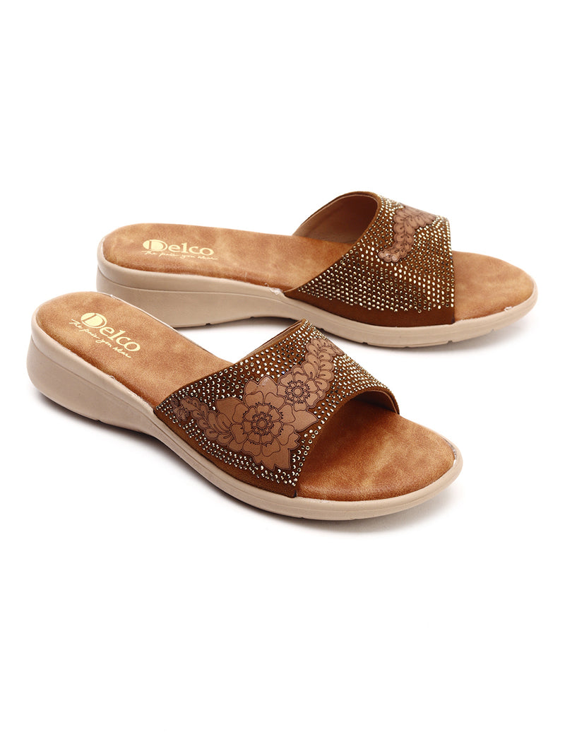 Casual Comfort Muse Flat Slip-Ons with PU Sole