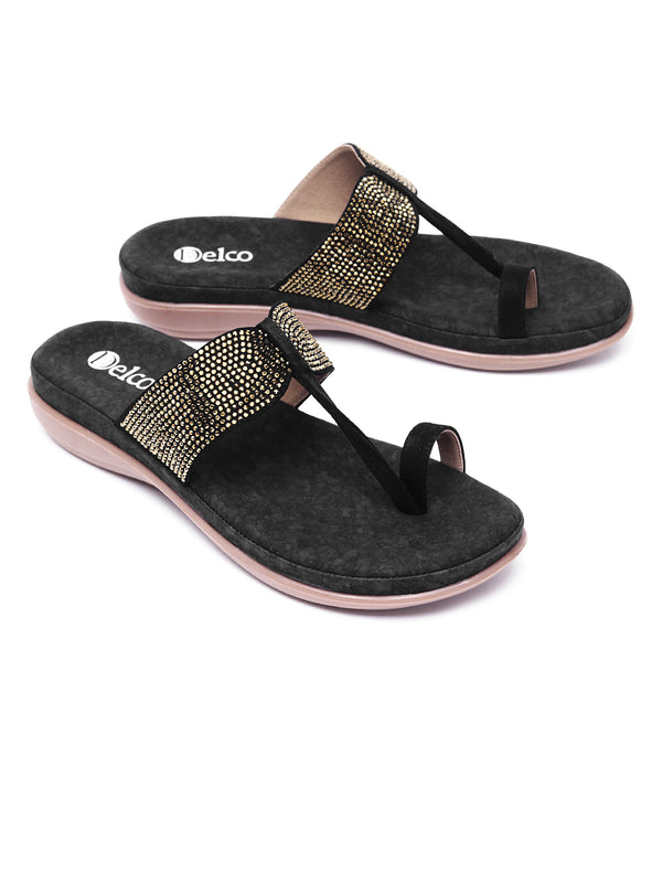 Starlight Stroll: Delco Suede Fancy Chappal