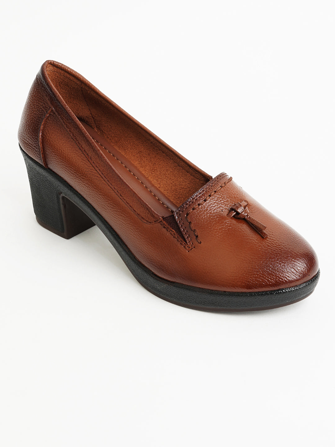 Delco Chic Leather Block Heel Bellies