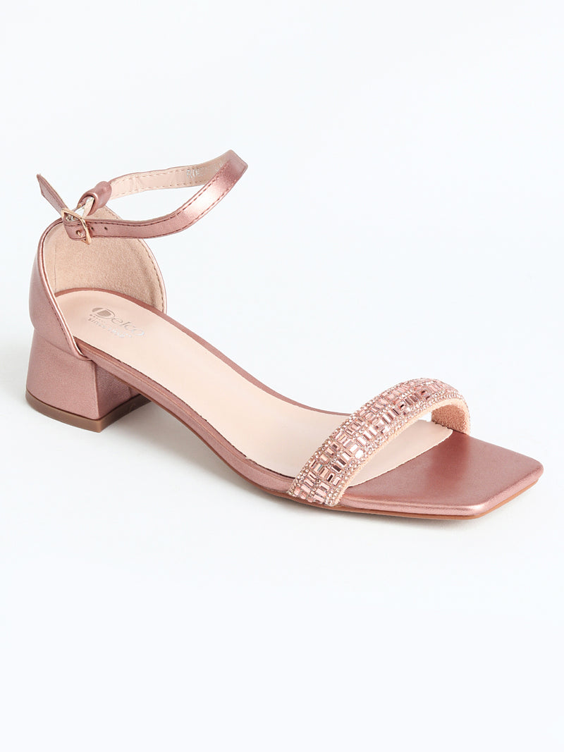 Delco Luxe Glow Block Heel Sandals