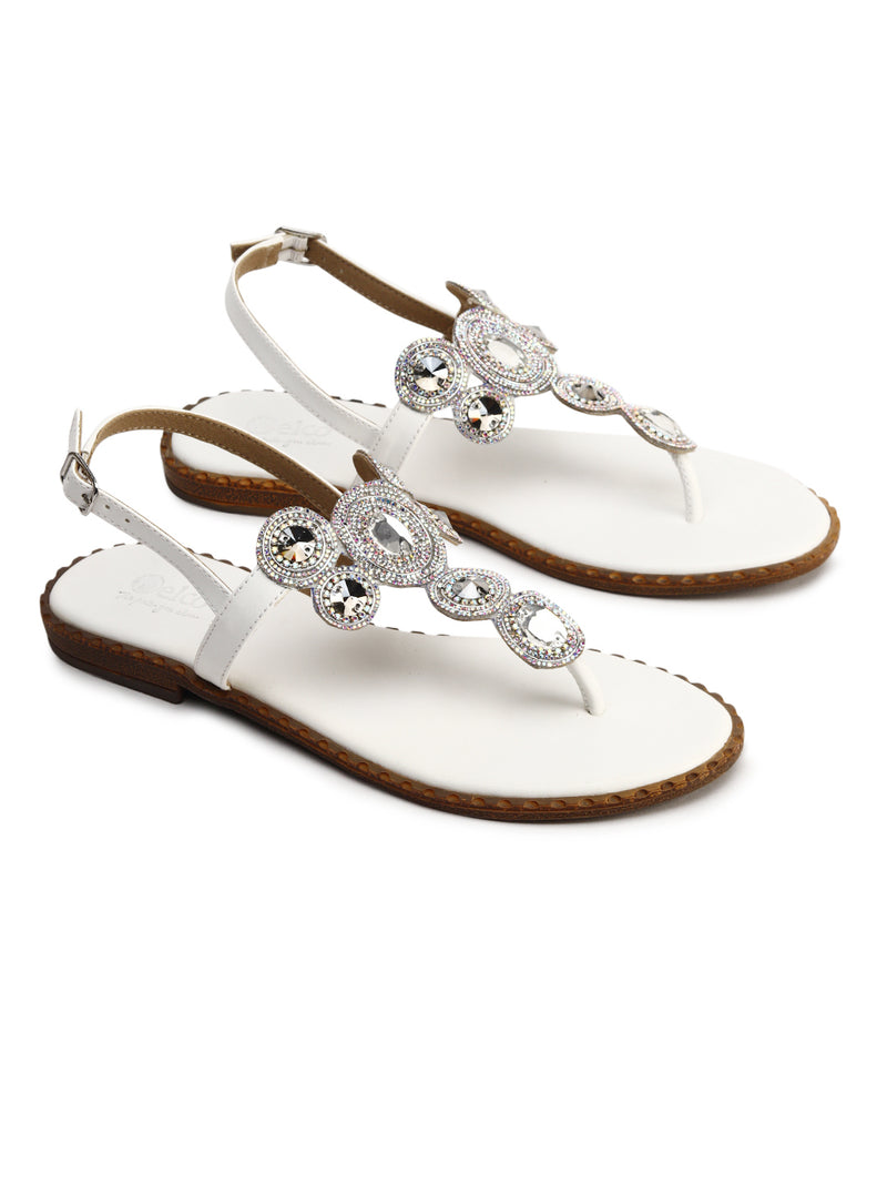 Elegant Evening Sandals with Synthetic Stones