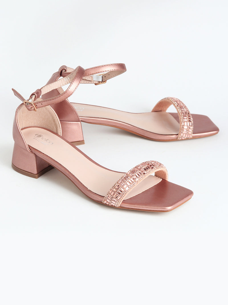 Delco Luxe Glow Block Heel Sandals