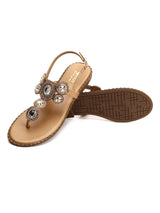 Elegant Evening Sandals with Synthetic Stones