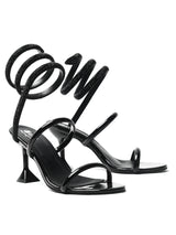 Delco Ladies' Black Sandal for Party Glamour