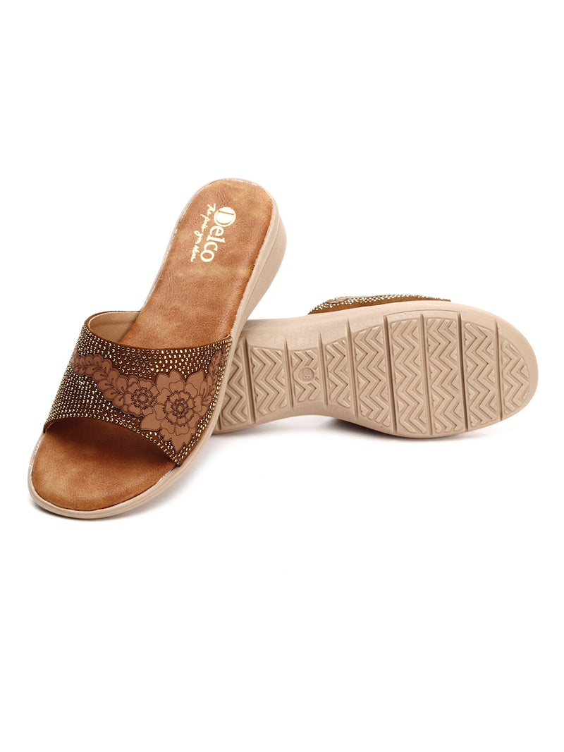 Casual Comfort Muse Flat Slip-Ons with PU Sole