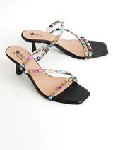 Delco Crystal Charm Heels