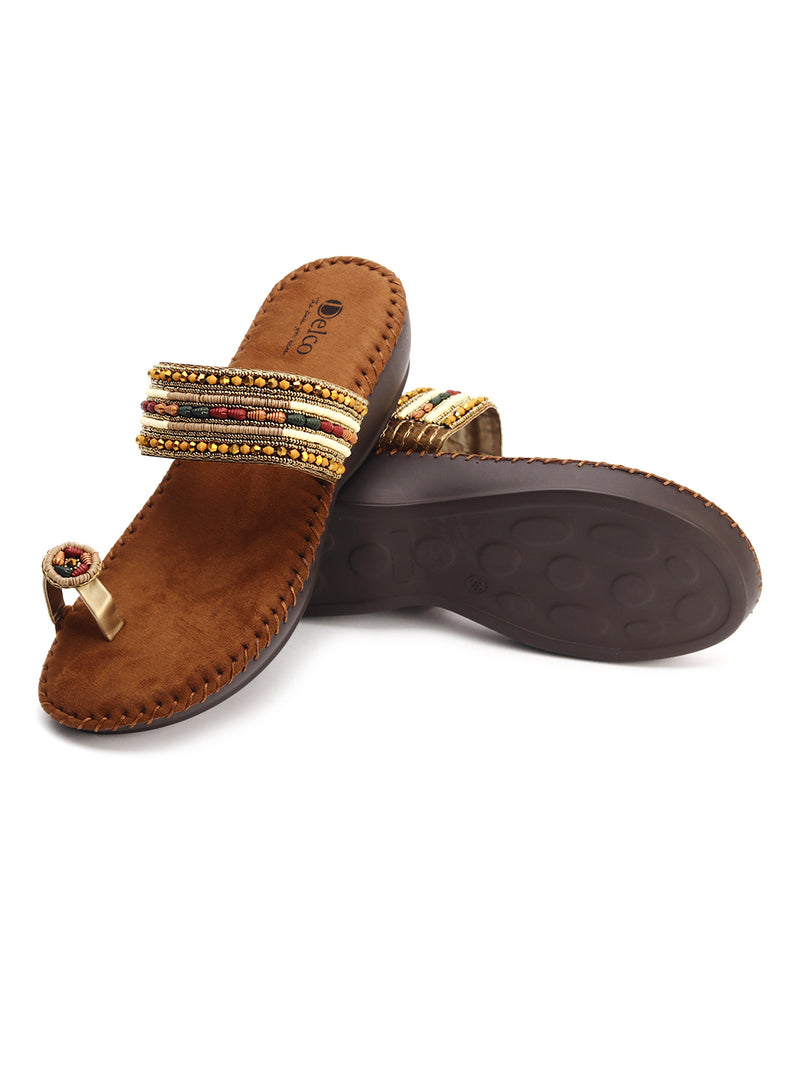 Comfort Beaded Flat Chappals