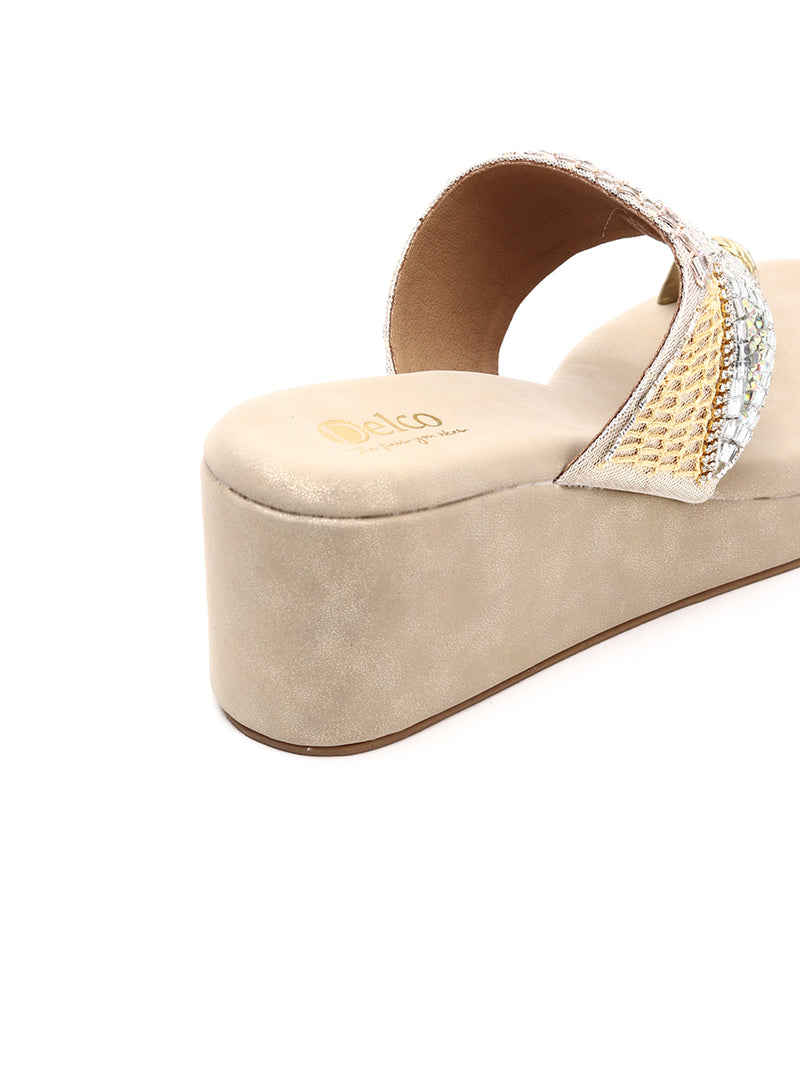 Elegant Beaded Platform Chappals