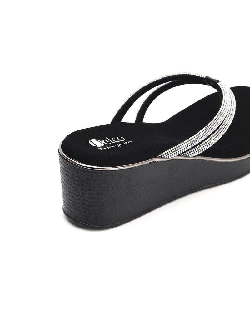 Elegant Synthetic Stone Platform Chappals