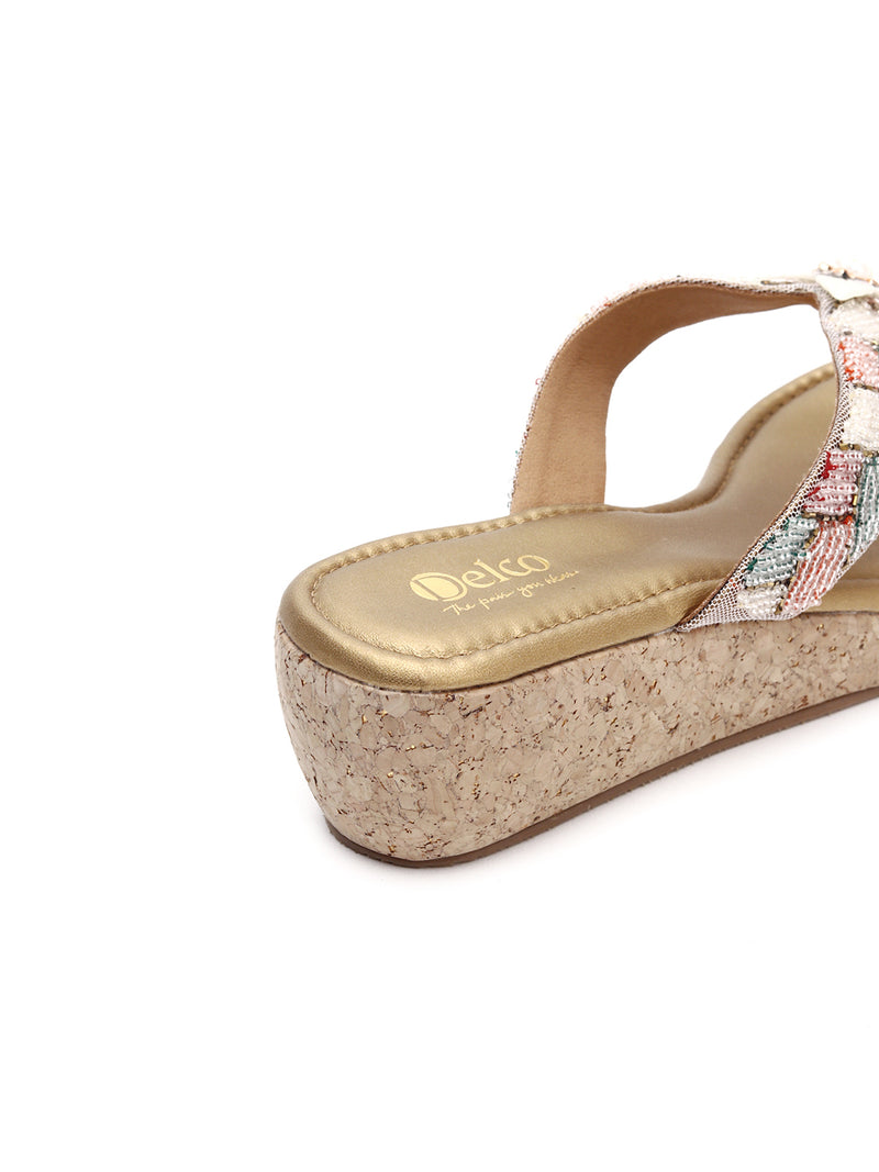 Glamorous Beaded Platform Chappals