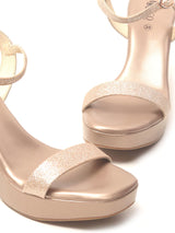 Delco Womens Gold Solid Heels