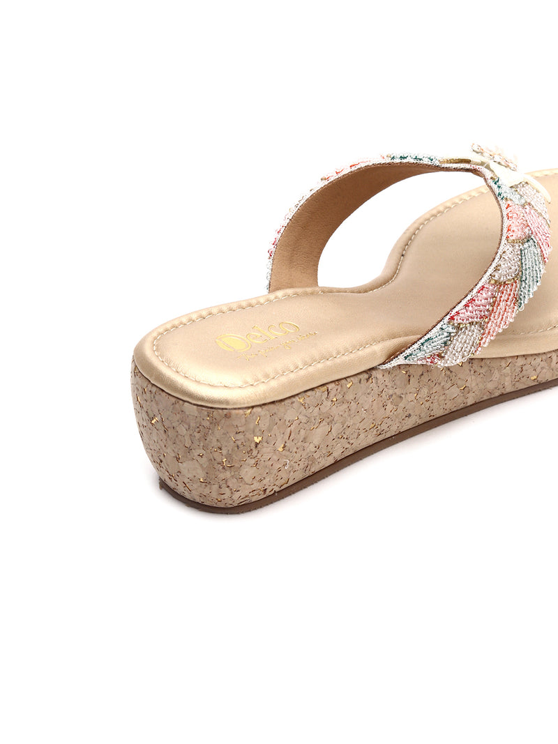 Glamorous Beaded Platform Chappals