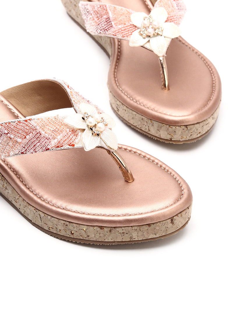 Glamorous Beaded Platform Chappals