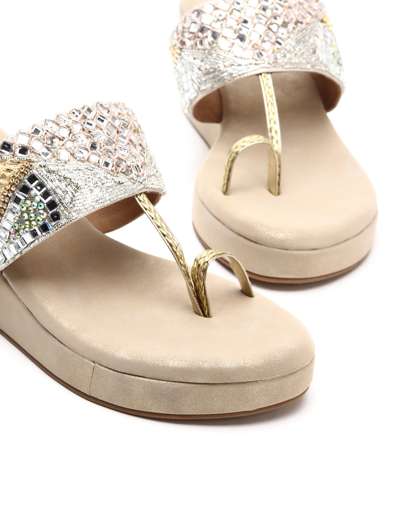 Elegant Beaded Platform Chappals