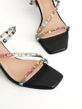 Delco Crystal Charm Heels