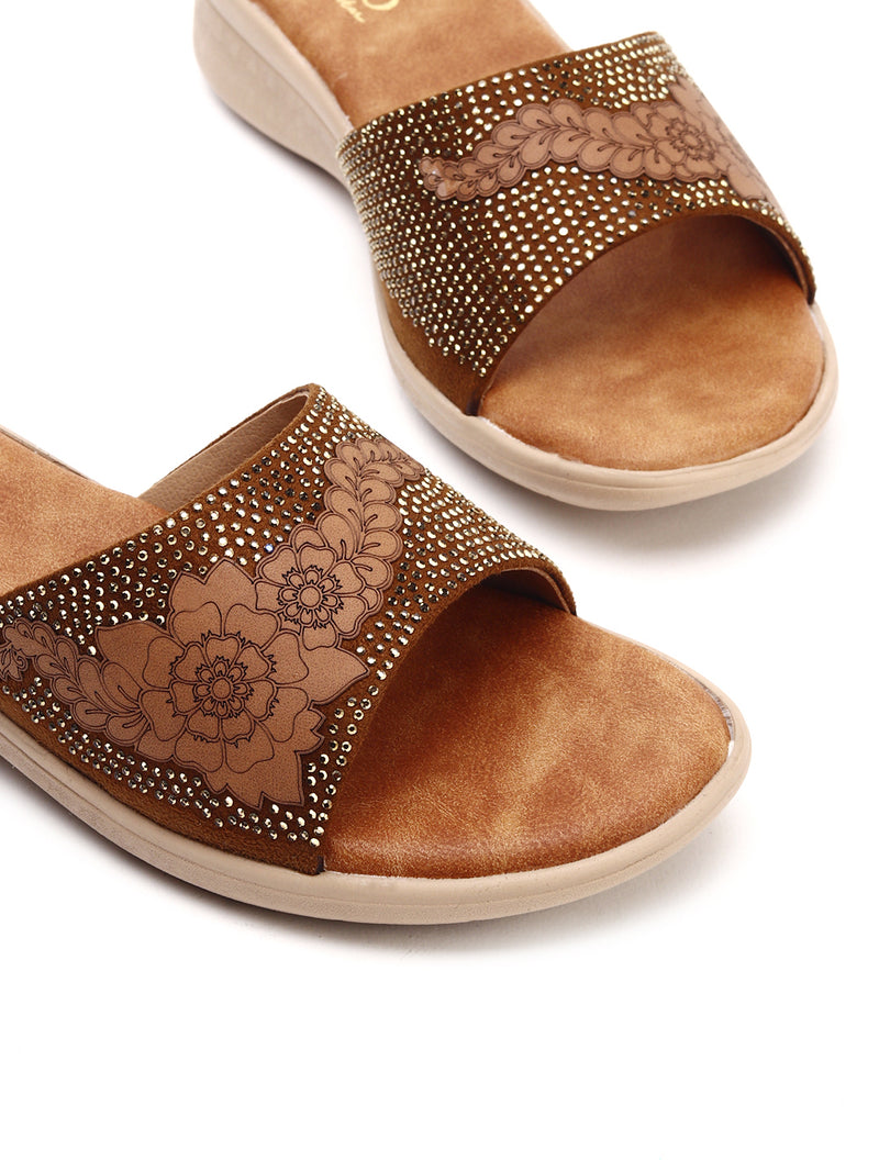 Casual Comfort Muse Flat Slip-Ons with PU Sole