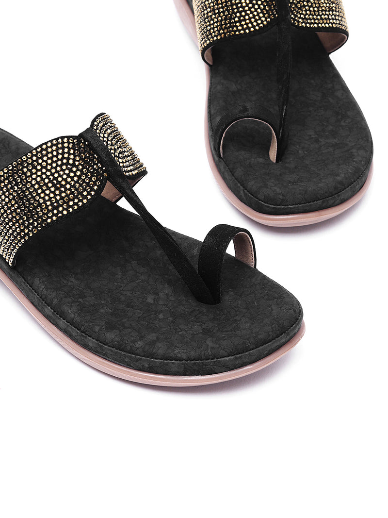 Starlight Stroll: Delco Suede Fancy Chappal