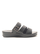 Women's Solid Black Comfort Slip-On