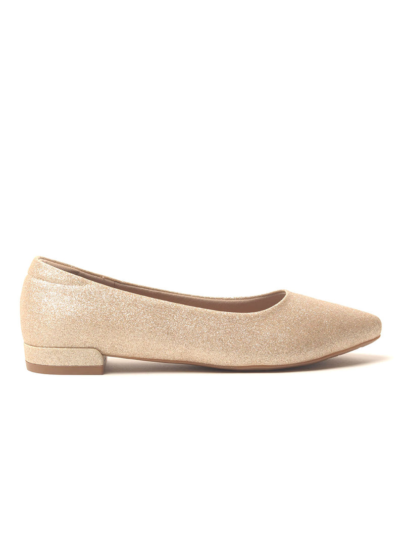 Women's Gold Toned Solid Synthetic Bellies