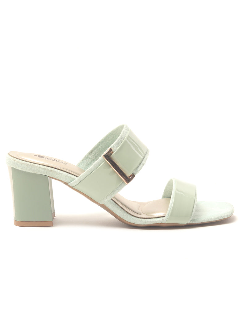 Women's Green Solid Heels from the House of Delco