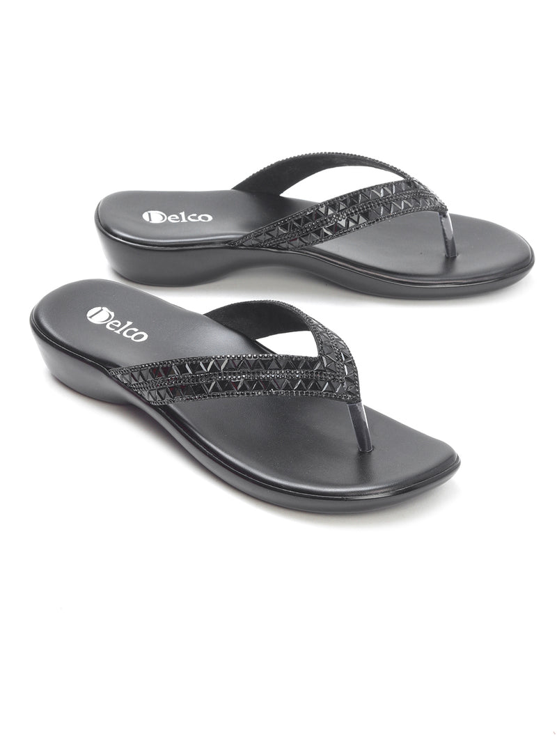 Delco Synthetic Party Wear PU Sole Slip-Ons