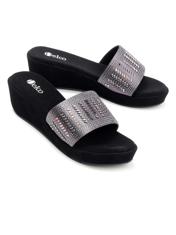 Delco Platform Heel Party wear Slip-Ons