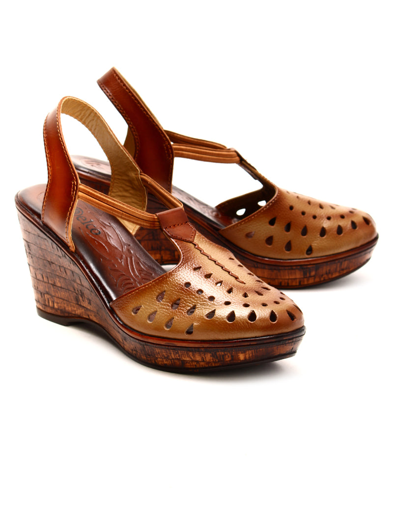 Delco PU Sole Leather Platform Heel Sandals