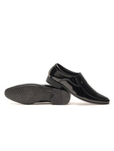 Delco Men's Black Textured Formal Slip-Ons